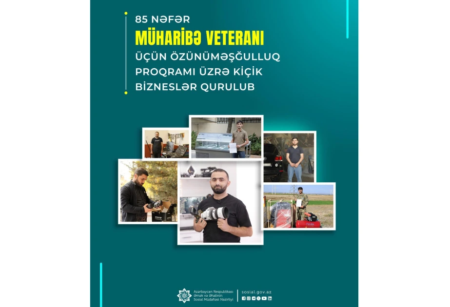 Daha 85 müharibə veteranı özünüməşğulluq proqramına qoşulub