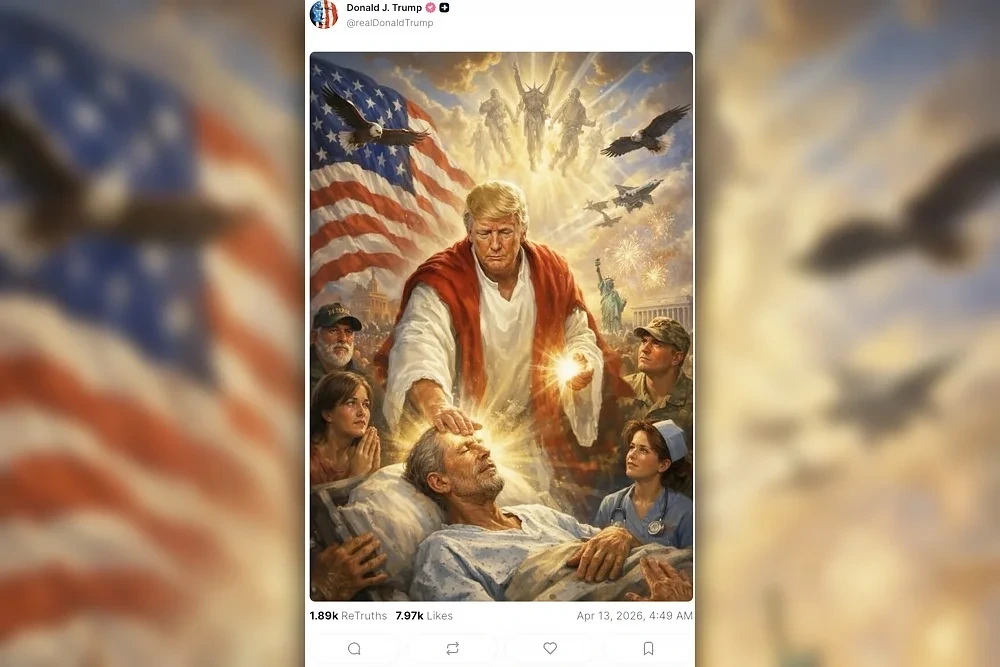 Tramp süni intellektlə hazırlanmış “şəfa verən” obrazında fotosunu paylaşıb