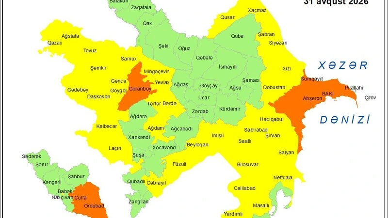 Küləkli hava şəraiti ilə bağlı sarı və narıncı xəbərdarlıq verilib