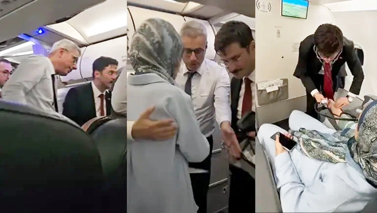 &nbsp;Təyyarədə sərnişinin halı qəfil pisləşdi: İlk yardıma nazir qaçdı