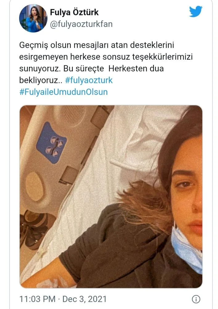 Fulya Öztürk xəstəxanaya yerləşdirilib - FOTO