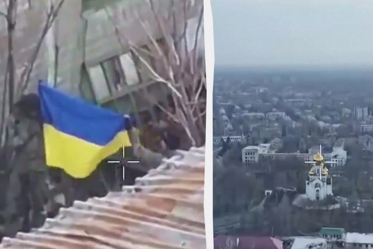 Qızğın döyüşlərin getdiyi Pokrovsk şəhərində Ukrayna bayrağı qaldırılıb