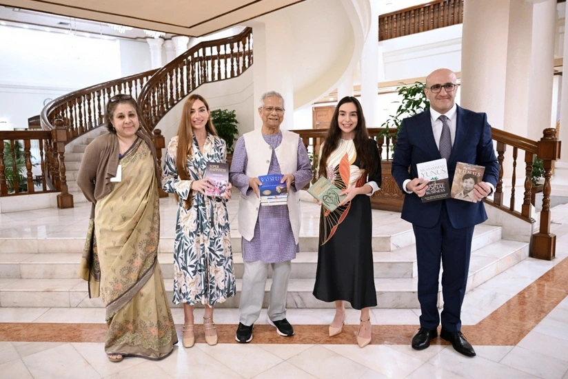 Leyla və Arzu Əliyeva Nobel Sülh Mükafatı laureatı Məhəmməd Yunusla Dəkkədə görüşdü
