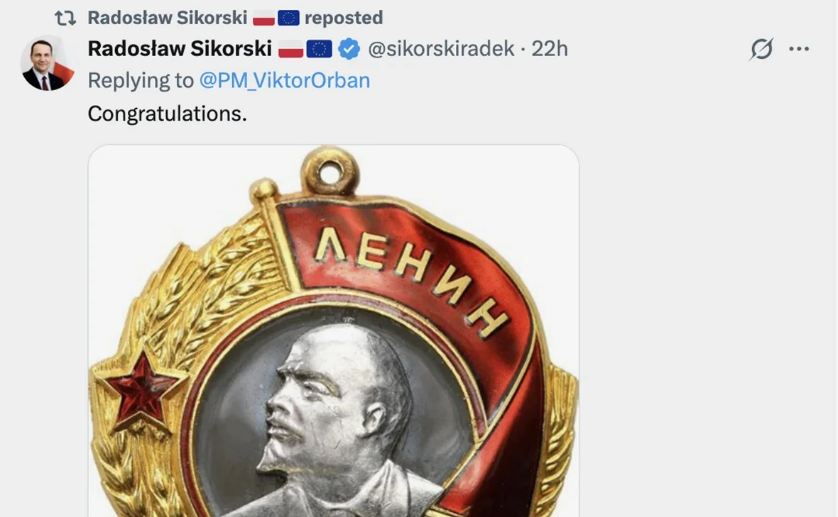 Polşa XİN Orbanı “Lenin ordeni” ilə “təbrik etdi”