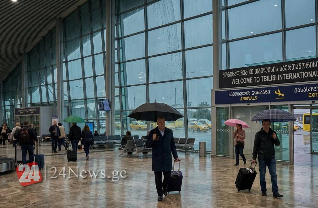 Güclü yağış Tbilisi Beynəlxalq Hava Limanını su altında qoydu (VİDEO)