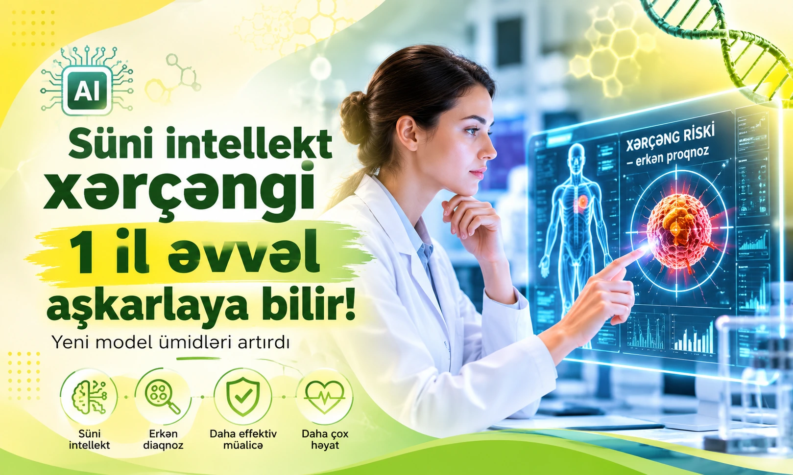 Süni intellekt xərçəngi bir il əvvəldən müəyyən edəcək