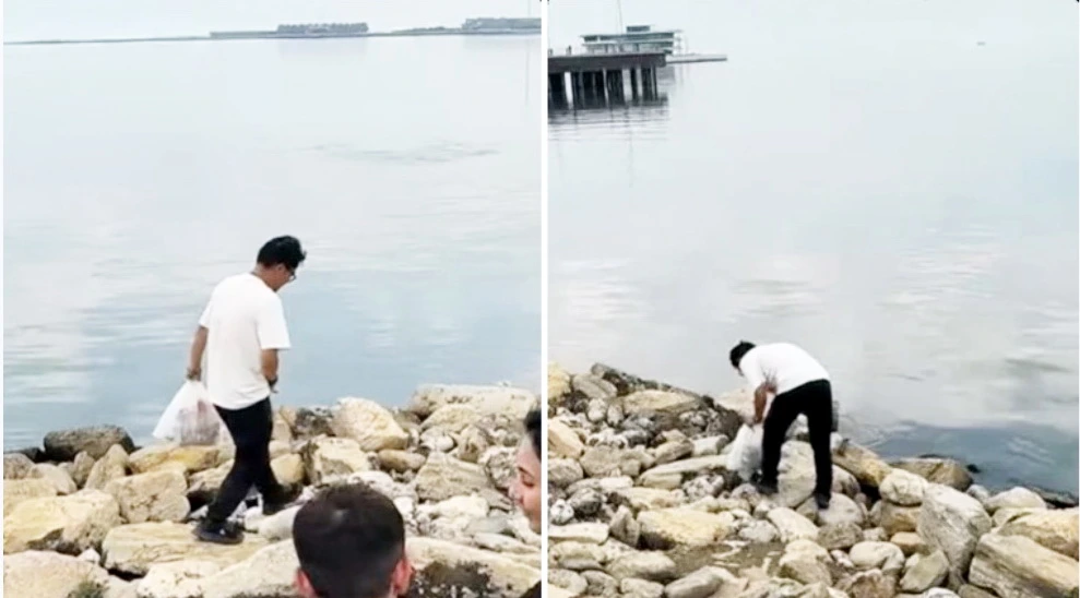 Çinli turistin Bakıda zibil təmizləməsi mədəni mesajdır - SOSİOLOQ