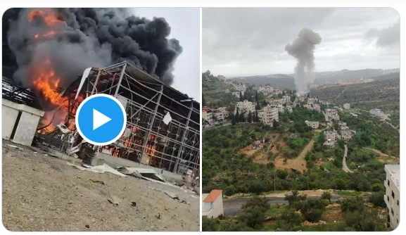 İran İsraildə sənaye zonasına raket zərbəsi endirib, yanğın başlayıb