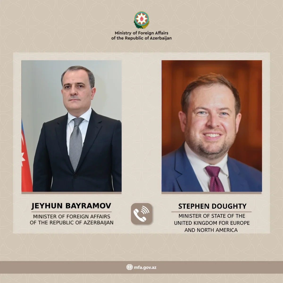 Ceyhun Bayramov Stiven Dauti ilə telefonla danışıb