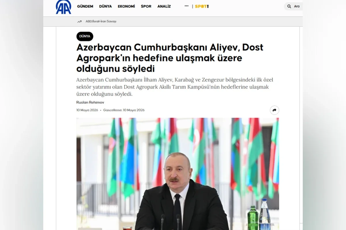 Dünya mediası Prezident İlham Əliyevin Zəngilanda çıxışı zamanı verdiyi mesajlardan yazır