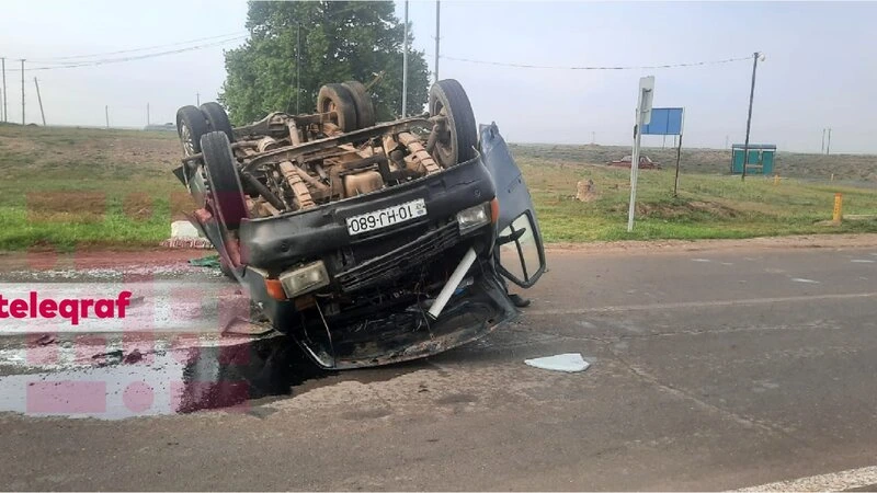 Goranboyda yol qəzası: 8 nəfər xəsarət alıb - YENİLƏNDİ/FOTO