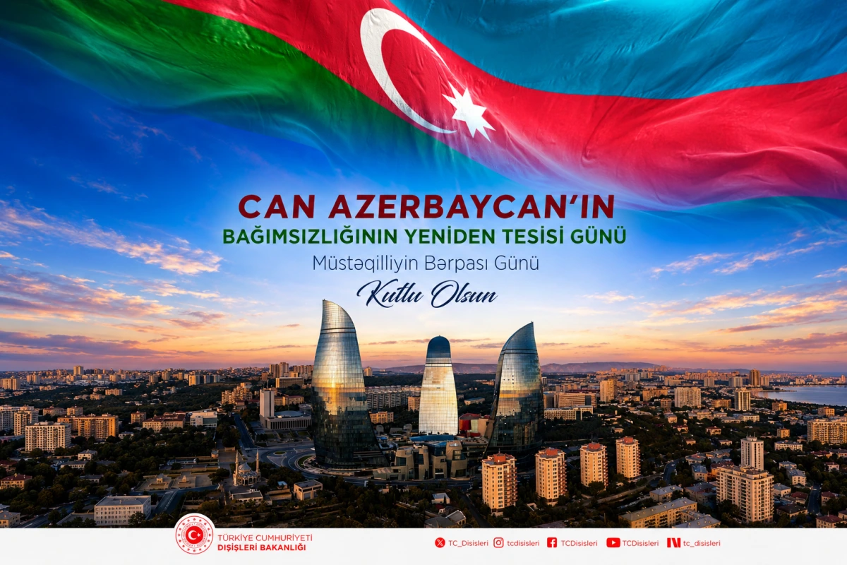 Türkiyə XİN Azərbaycanı Müstəqilliyin Bərpası Günü münasibətilə təbrik etdi