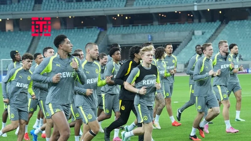 “Borussiya Dortmund” Bakı Olimpiya Stadionunda məşqə çıxdı