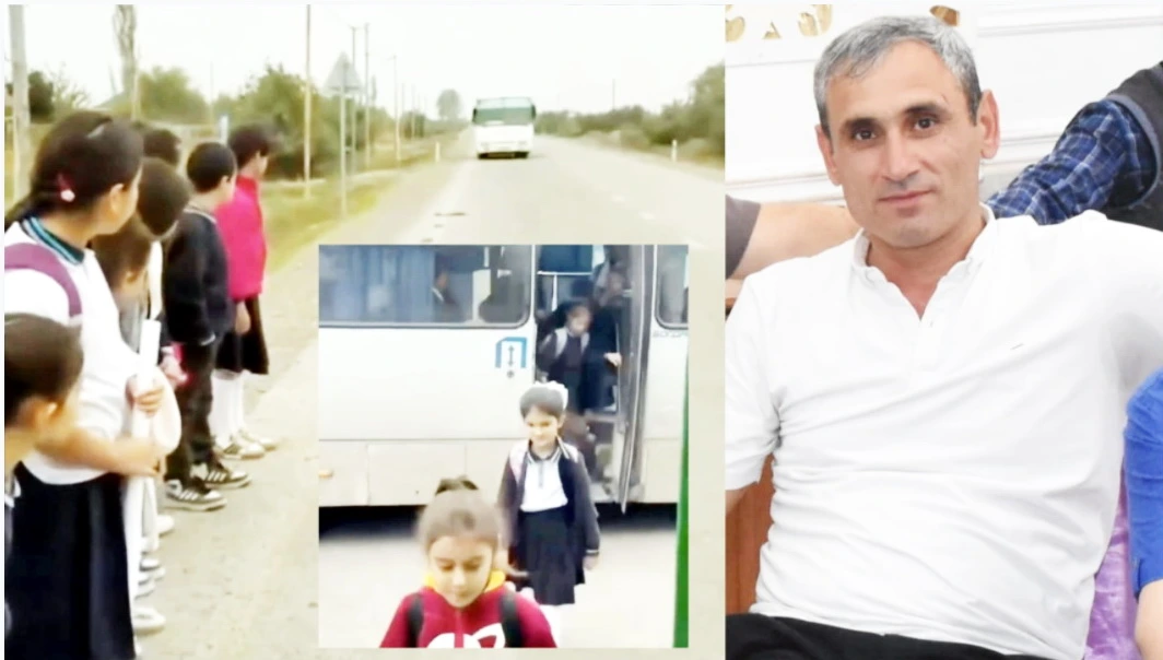 “Sağ ol, əmi!” - Yevlaxda uşaqları pulsuz məktəbə aparan sürücü "Şərq"ə DANIŞDI
