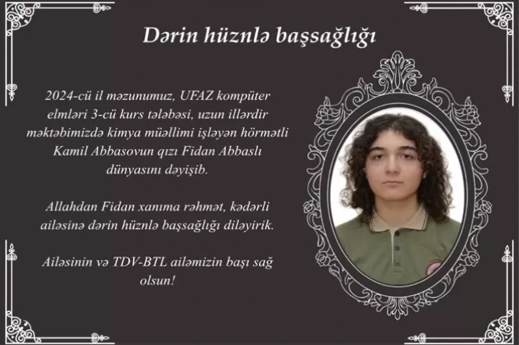Universitetin 3-cü kurs tələbəsi vəfat etdi