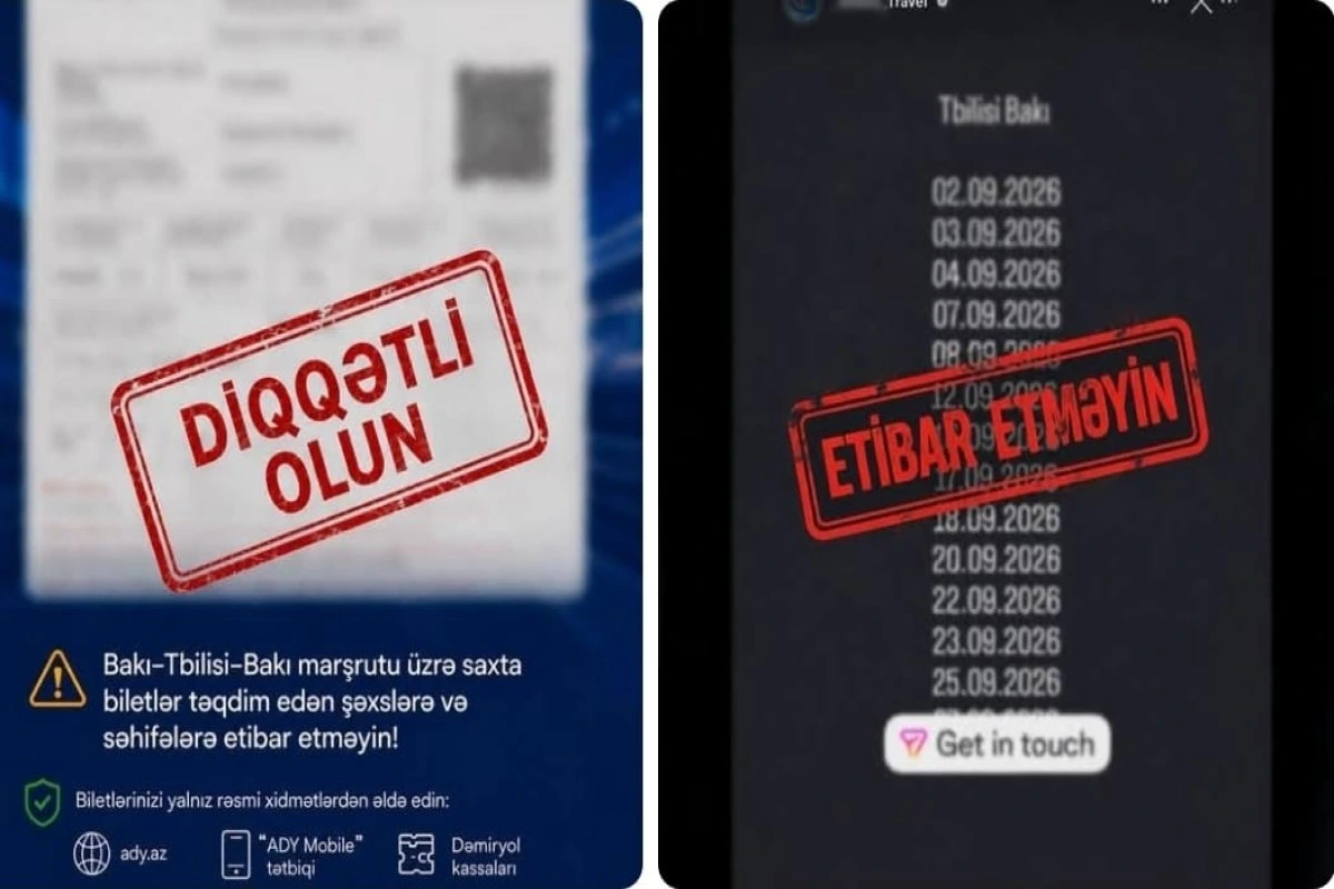 ADY Bakı-Tbilisi-Bakı qatarına saxta bilet satışı ilə bağlı xəbərdarlıq edib