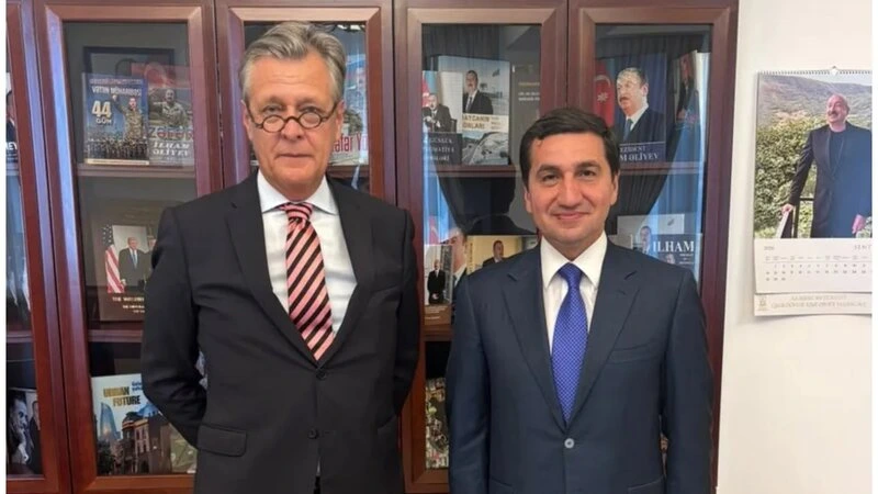 Hikmət Hacıyev və Almaniya səfiri fikir mübadiləsi aparıblar