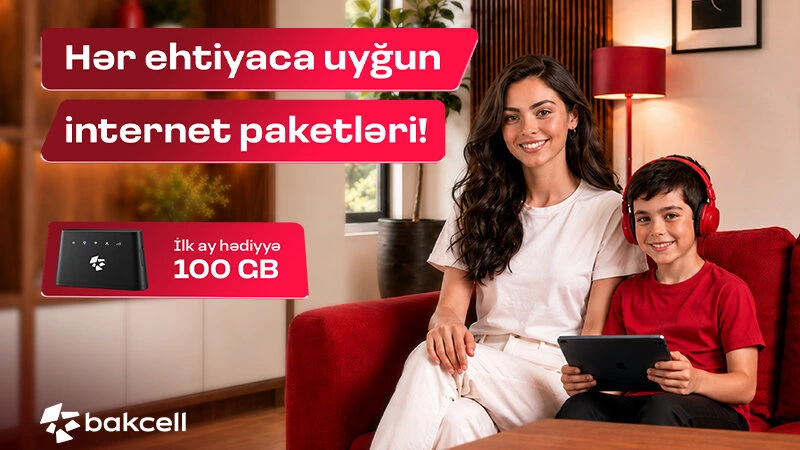 Bakcell-dən Wi-Fi modemi alın, ilk abunəliyiniz pulsuz olsun